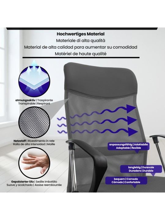 Scaun de birou Washington, gri