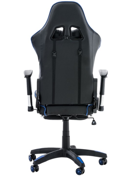 Scaun de birou Racing Turbo cu suport pentru picioare, negru/albastru Scaun de birou Racing Turbo cu suport pentru picioare, negru/albastru