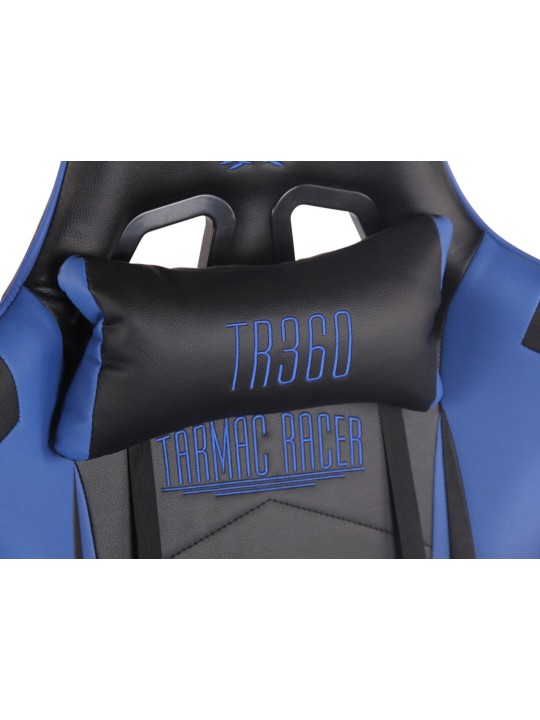 Scaun de birou Racing Turbo cu suport pentru picioare, negru/albastru Scaun de birou Racing Turbo cu suport pentru picioare, negru/albastru