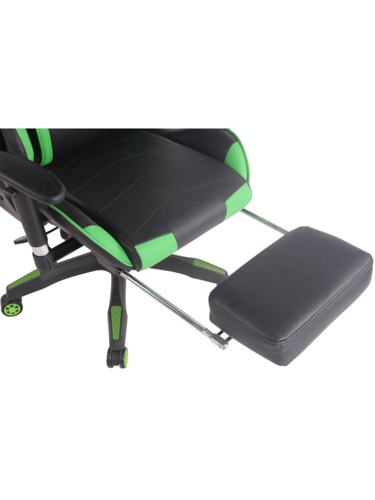 Scaun de birou Racing Turbo cu suport pentru picioare, negru/verde