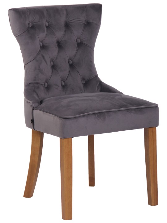 Set 4 scaune de sufragerie Franca catifea antic-luminoasa, gri închis