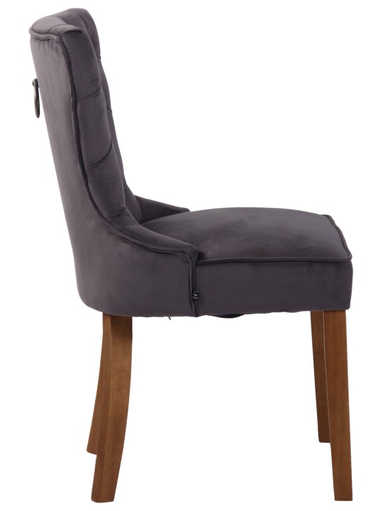 Set 4 scaune de sufragerie Franca catifea antic-luminoasa, gri închis