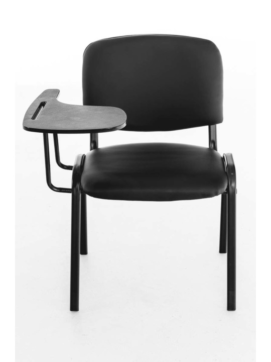 Set de 4 scaune Ken cu masă pliabilă din imitație de piele, negru