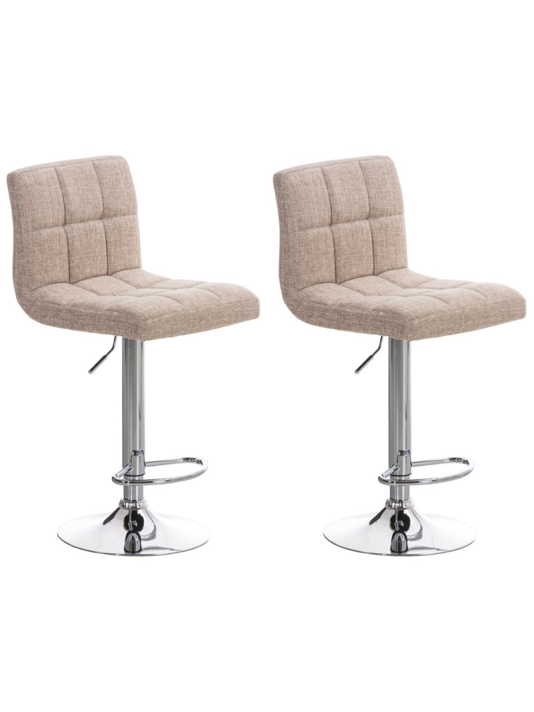 Set 2 taburete de bar Peru FABRIC C, crem