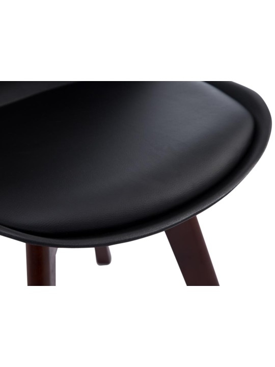Set de 4 scaune vizitator Borneo V2 imitatie de piele de nuc, negru
