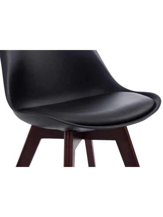 Set de 4 scaune vizitator Borneo V2 imitatie de piele de nuc, negru
