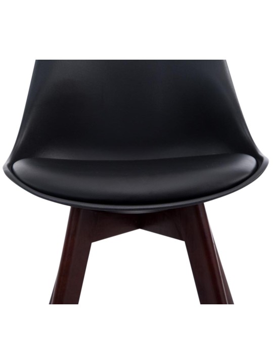 Set de 4 scaune vizitator Borneo V2 imitatie de piele de nuc, negru