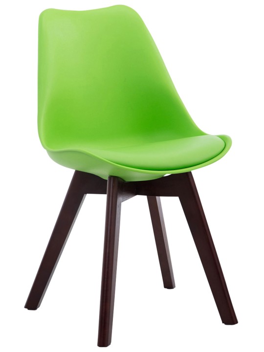 Set de 4 scaune vizitator Borneo V2 imitatie de piele de nuc, verde