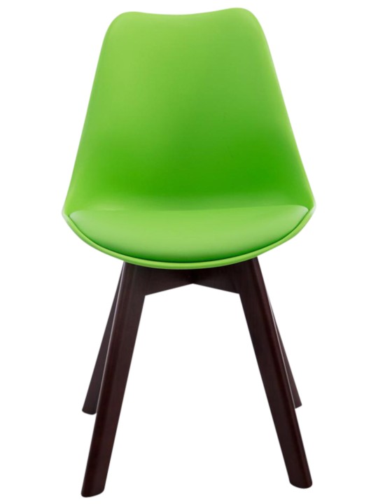 Set de 4 scaune vizitator Borneo V2 imitatie de piele de nuc, verde