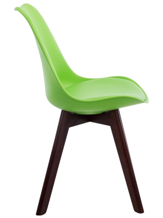 Set de 4 scaune vizitator Borneo V2 imitatie de piele de nuc, verde