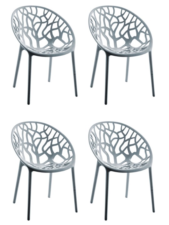 Set 4 scaune Hope, gri