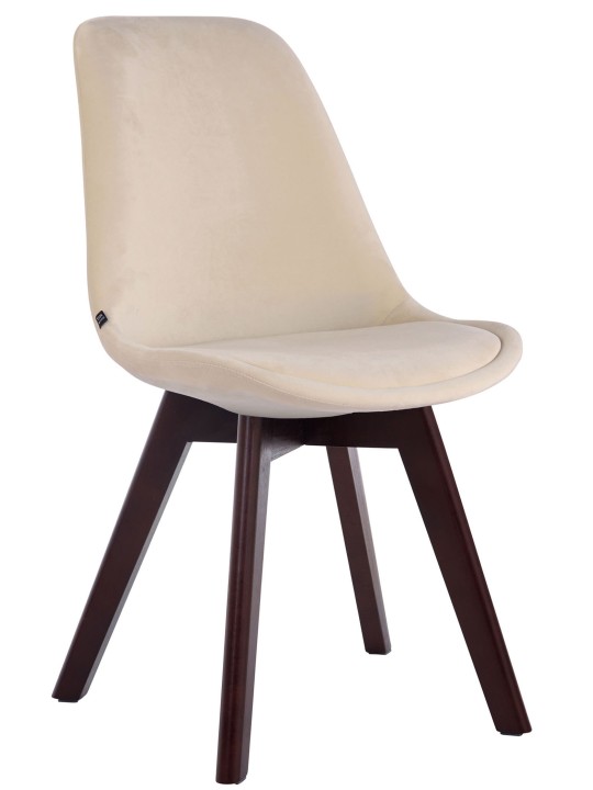 Set 4 scaune vizitator Borneo V2 catifea nuc, crem