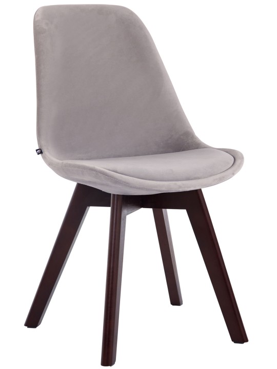 Set 4 scaune vizitator Borneo V2 catifea nuc, gri