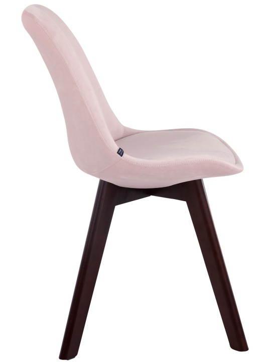Set 4 scaune vizitator Borneo V2 catifea nuc, roz