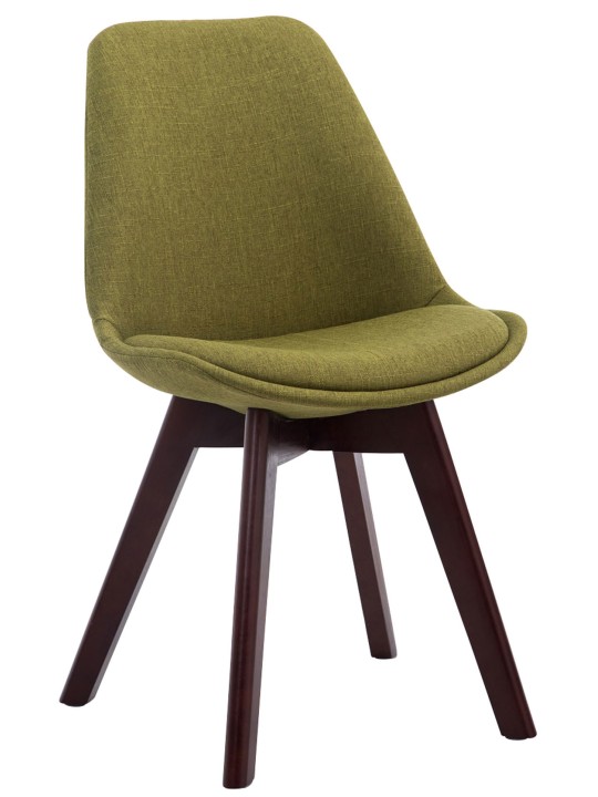 Set de 4 scaune vizitator țesătură din nuc Borneo V2, verde