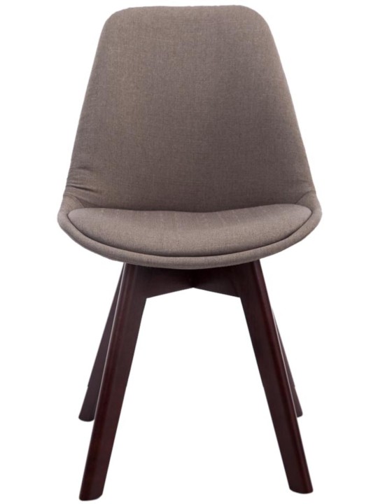 Set de 4 scaune vizitator țesătură din nuc Borneo V2, taupe