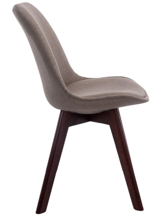 Set de 4 scaune vizitator țesătură din nuc Borneo V2, taupe