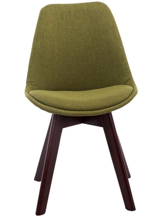 Set de 4 scaune vizitator țesătură din nuc Borneo V2, verde