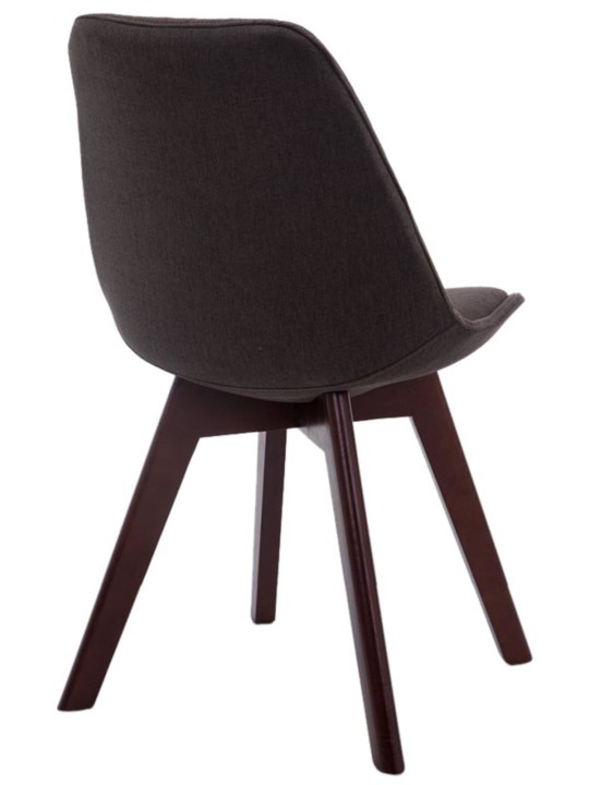 Set de 4 scaune vizitator țesătură din nuc Borneo V2, gri închis