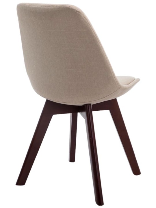 Set de 4 scaune vizitator țesătură din nuc Borneo V2, crem