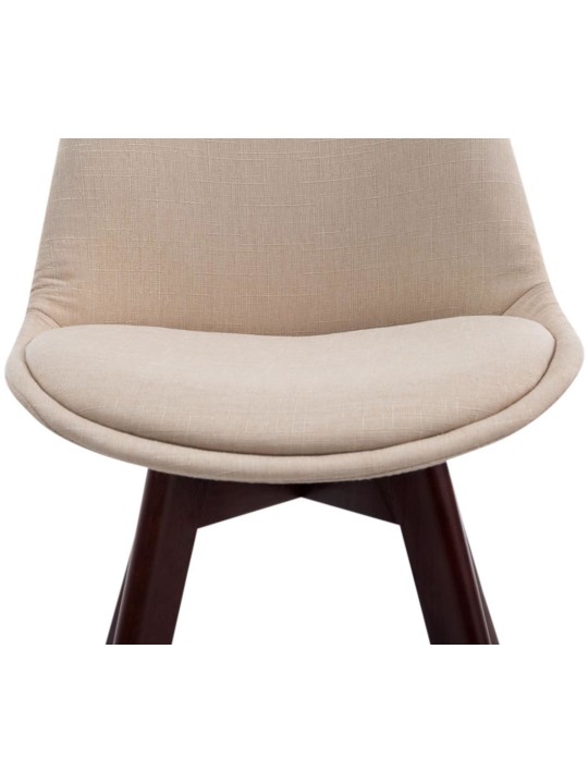 Set de 4 scaune vizitator țesătură din nuc Borneo V2, crem