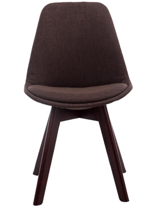 Set de 4 scaune vizitator țesătură din nuc Borneo V2, maro