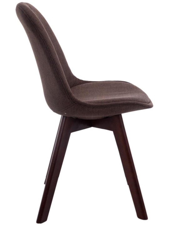 Set de 4 scaune vizitator țesătură din nuc Borneo V2, maro