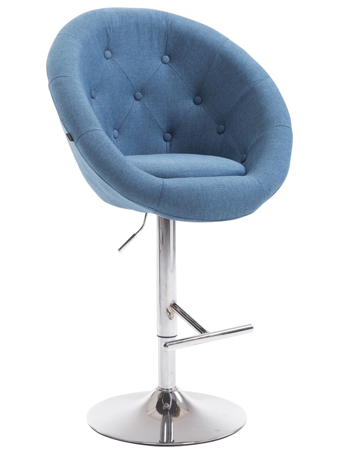 Scaun de bar London V2 stofa crom, albastru