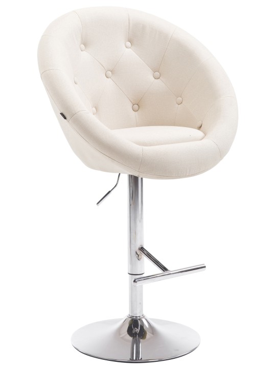 Scaun de bar London V2 stofa crom, crem