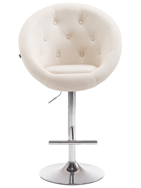 Scaun de bar London V2 stofa crom, crem