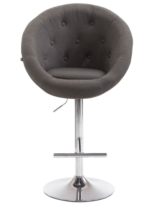 Scaun de bar London V2 stofa crom, gri închis