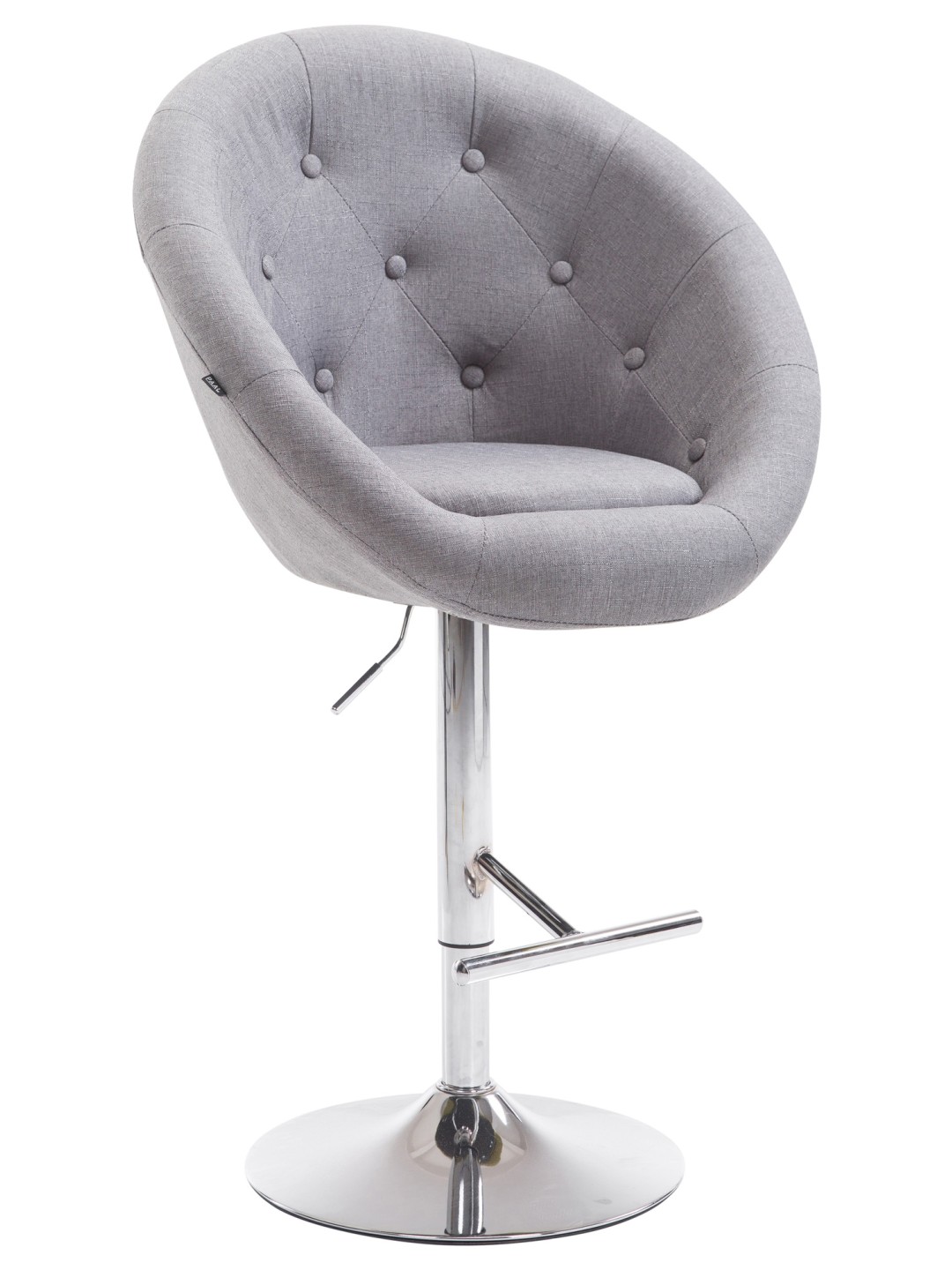 Scaun de bar London V2 stofa crom, gri