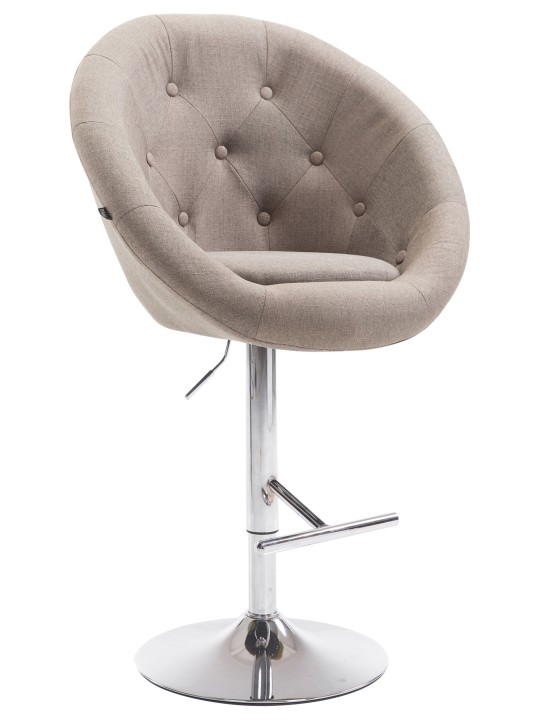 Scaun de bar London V2 stofa crom, taupe