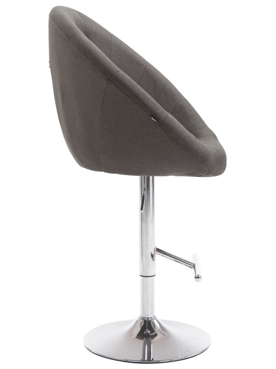 Scaun de bar London V2 stofa crom, gri închis