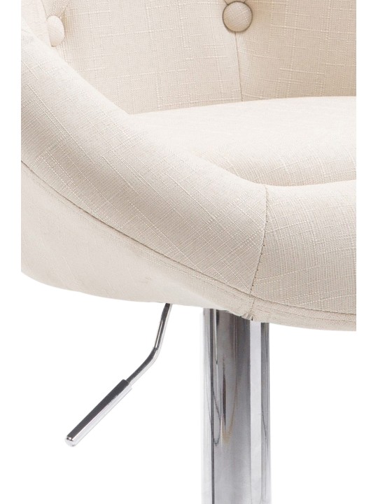 Scaun de bar London V2 stofa crom, crem