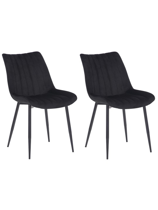 Set 2 scaune Rahden catifea, negru