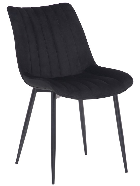 Set 2 scaune Rahden catifea, negru