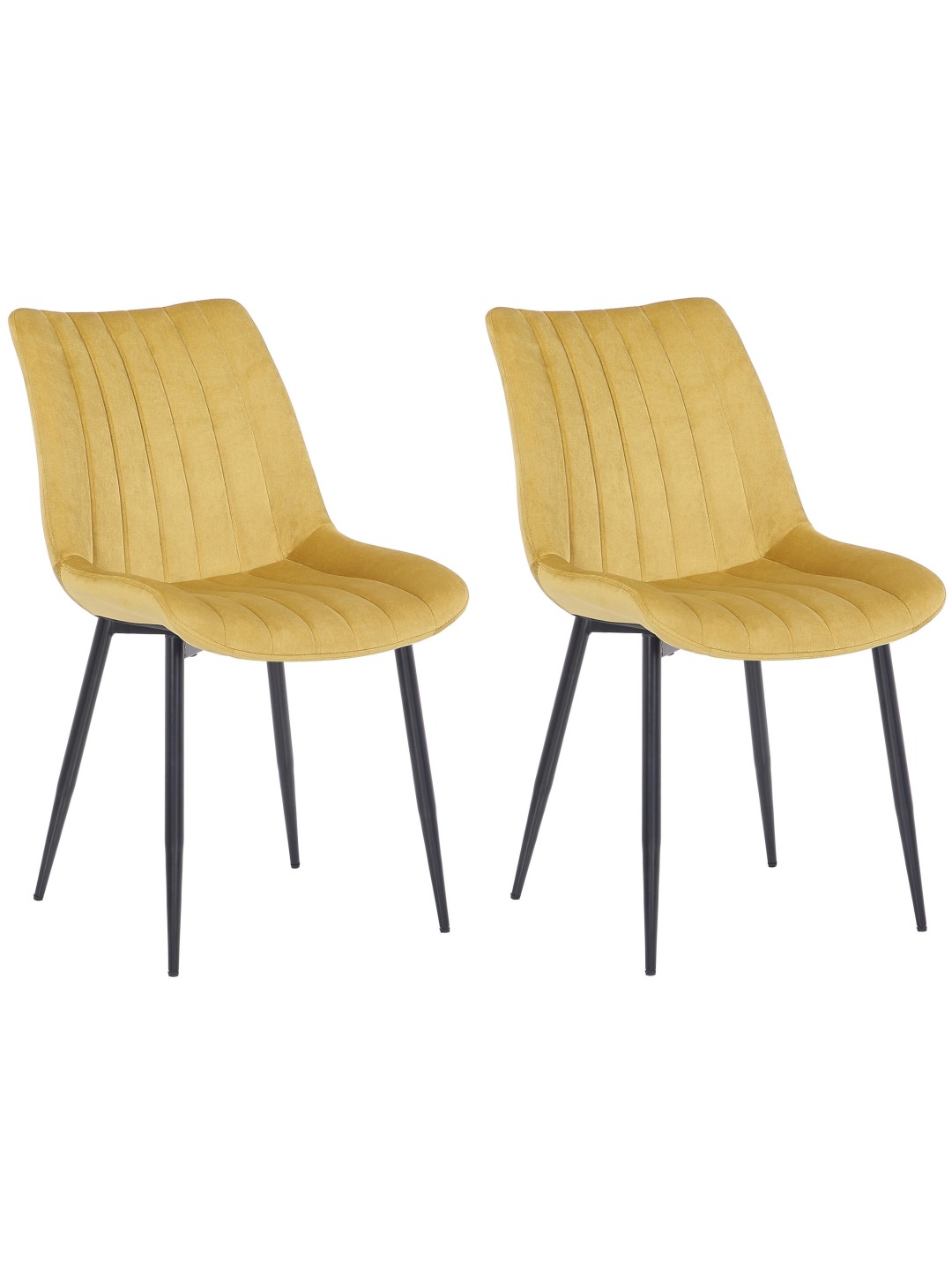 Set 2 scaune Rahden catifea, galben