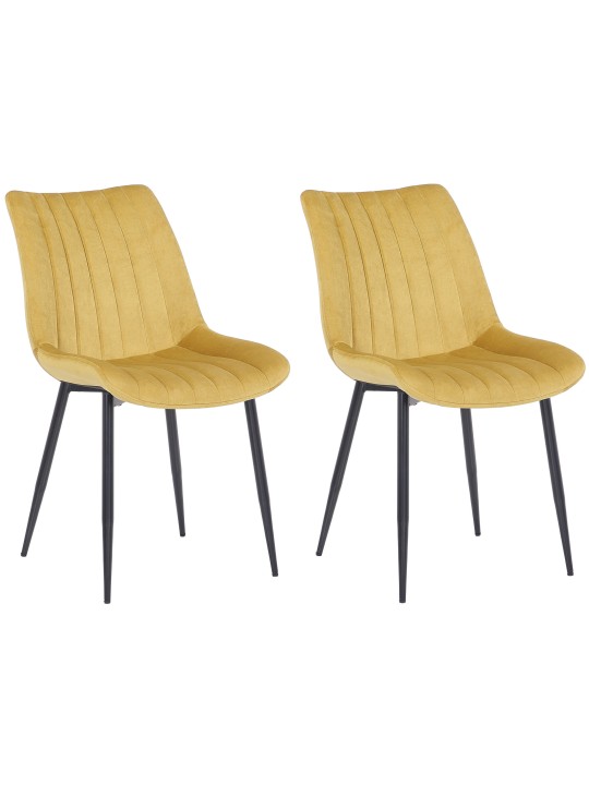 Set 2 scaune Rahden catifea, galben