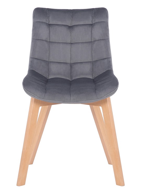 Set 2 scaune de sufragerie Passaic catifea, gri