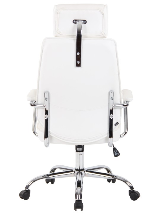 Scaun de birou Rako piele naturala, alb