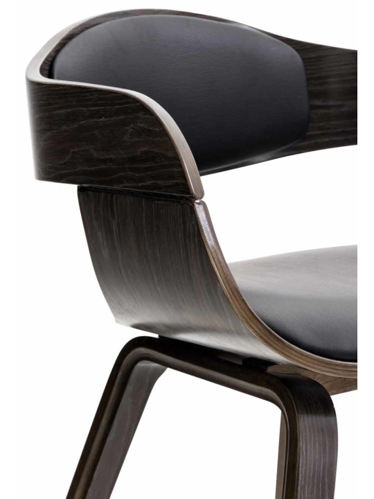 Set 2 scaune Kingston imitatie piele, negru/gri