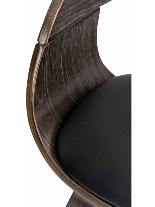 Set 2 scaune Kingston imitatie piele, negru/gri