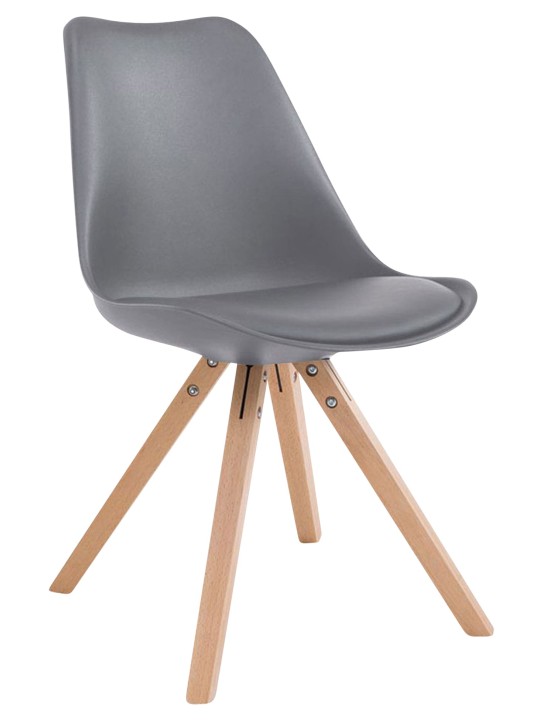 Set 4 Scaune Toulouse imitatie piele Natura Square, gri