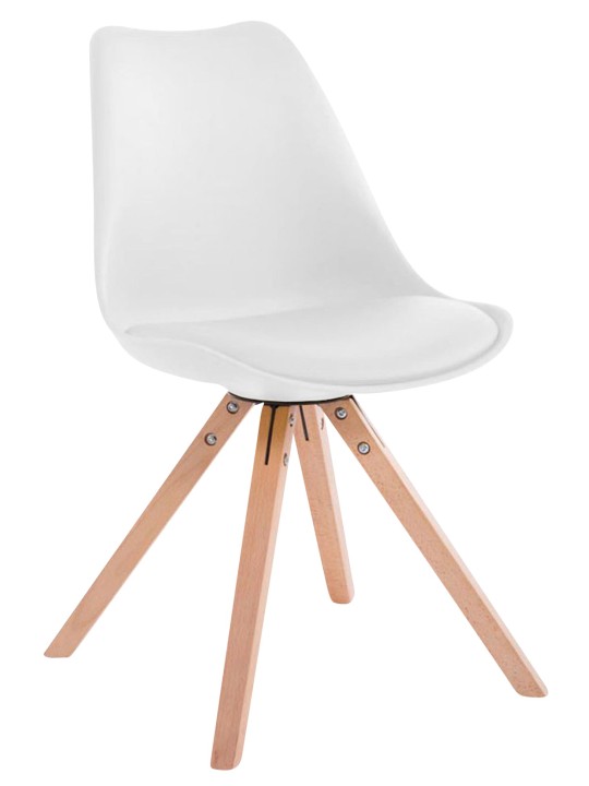 Set 4 Scaune Toulouse imitatie piele Natura Square, alb