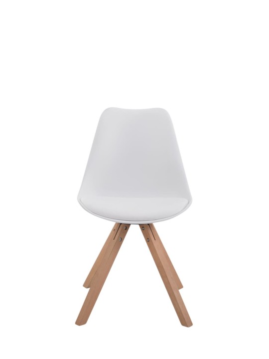 Set 4 Scaune Toulouse imitatie piele Natura Square, alb