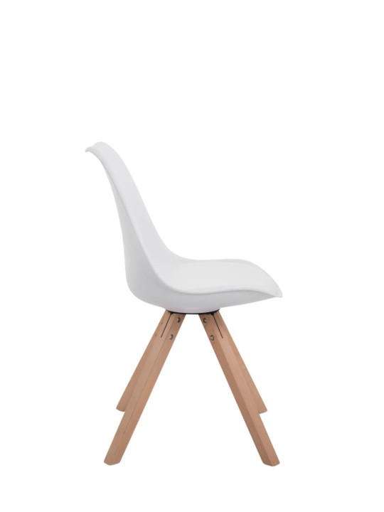 Set 4 Scaune Toulouse imitatie piele Natura Square, alb