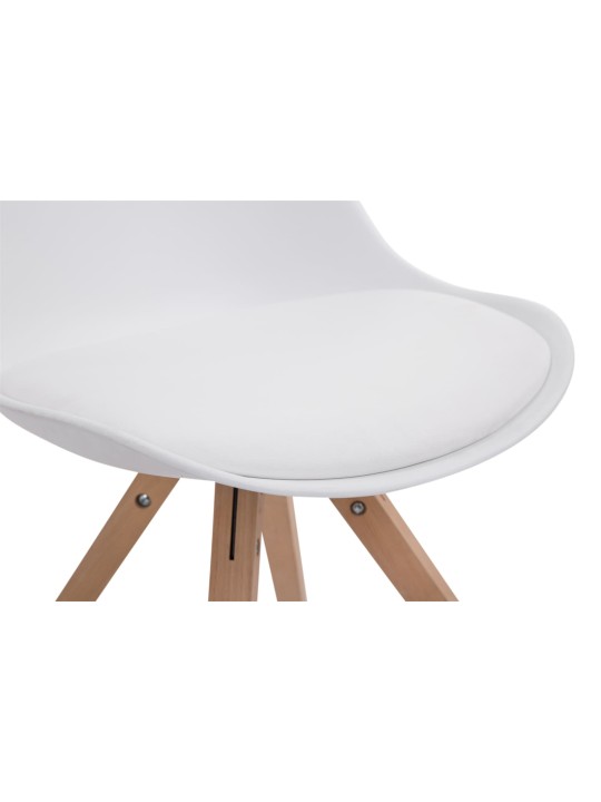 Set 4 Scaune Toulouse imitatie piele Natura Square, alb