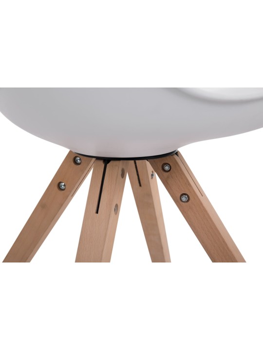 Set 4 Scaune Toulouse imitatie piele Natura Square, alb