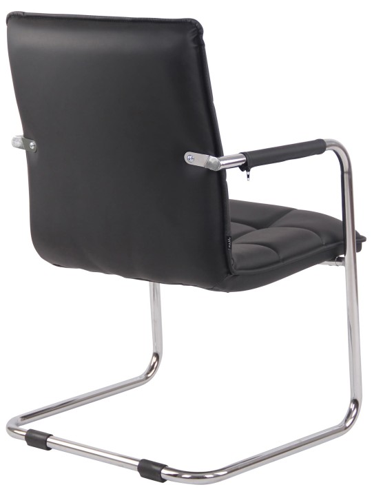 Set 2 scaune vizitator Gandia imitatie piele crom, negru Set 2 scaune vizitator Gandia imitatie piele crom, negru